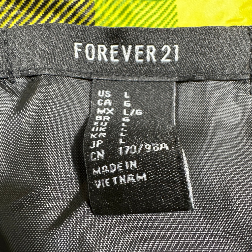 Forever 21 Men's Windbreaker Jacket Plaid Half Zip Hooded Yellow Green Large - Picture 7 of 8